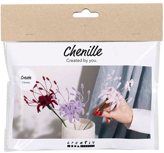 Creativ company mini hobbyset lelie bloemen van chenilledraad lichtroze