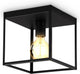 B.k.licht - zwarte plafondlamp - decoratiev - industriële lamp - metaalen - e27 fitting - 22x22 cm