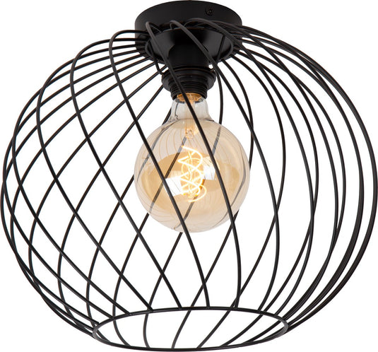 Lucide danza - plafonnière (plafondlamp) - ø 40 cm - 1xe27 - zwart