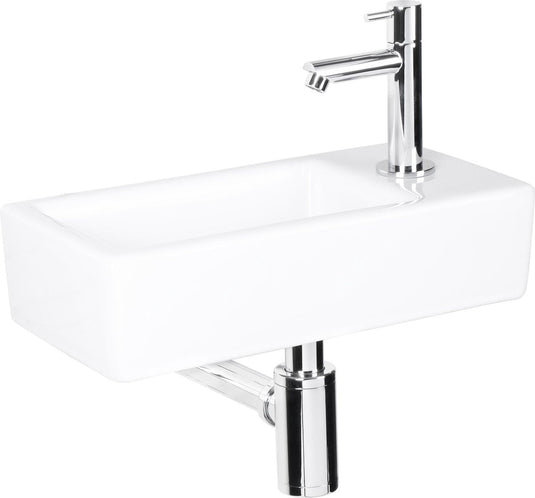 Differnz fonteinset helios rechthoek rechts 37.5x18.5x9.5cm keramiek wit