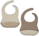 Jollein slabbetjes siliconen - 2 stuks - natural shades