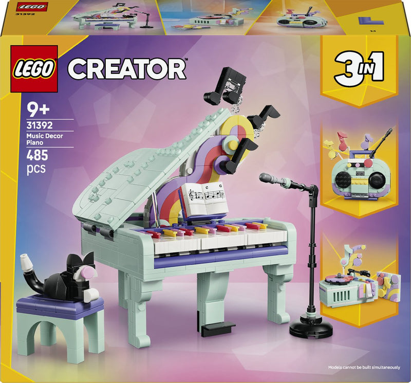 Laden Sie das Bild in Galerie -Viewer, Lego creator 3in1 piano met kat en radio en platenspeler speelgoed voor kinderen 31392
