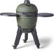 Moddern complete kamado - inklapbare zijtafels en zwarte poten met wielen met rem - 8 tot 12 personen - green