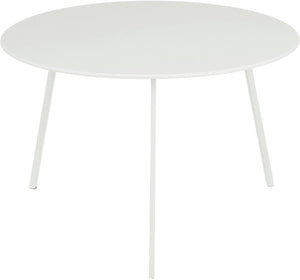 Mica decorations seatle bijzettafel voor buiten - salontafel rond - plantentafel en koffietafel - h38 x ø58 cm - metaal - wit