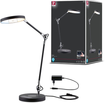 Paulmann led-bureaulamp numis white switch 1000lm 11w zwart
