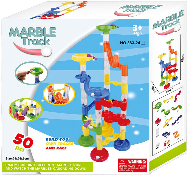 ギャラリービューアに画像をロードする, Lobbes speelgoed bv lobbes knikkerbaan speelgoed kleurrijk 50-delig creatief bouwen.
