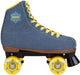 Nijdam retro rolschaatsen - denim rebel - denimblauw geel - maat 37
