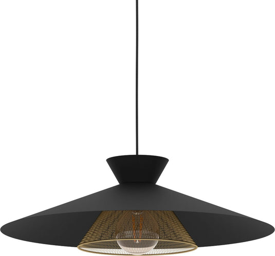 Eglo grizedale hanglamp - e27 - ø 50 cm - zwart|goud - staal
