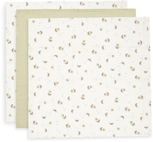 Jollein hydrofiele doek small 70x70cm over the moon (3pack)