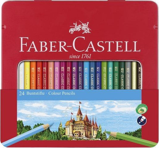 Faber-castell kleurpotloden - castle - blik 24 stuks - fc-115824