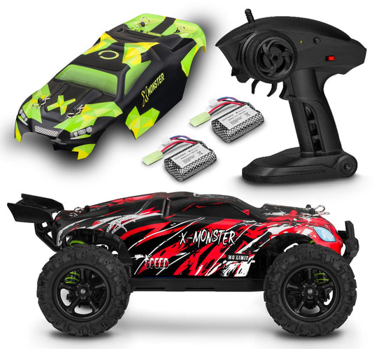 Overmax x-monster 3.5 rc auto – 4x4 – 1:18 schaal – 30 km h - bereik 100 m – 2 accu’s (40 min) – extra carrosserie – offroad – tuv-gecertificeerd