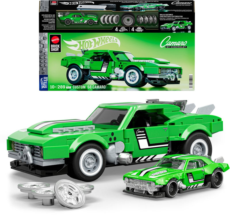 Afbeelding laden in galerijviewer, Mattel brick shop hot wheels speed serie - custom '68 camaro - bouwspeelgoed - 289 onderdelen
