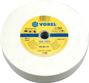 Vorel serie - fijne slijpsteen - 200mm - 20mm dikte - 40mm binnendiameter