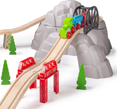 Bigjigs houten rails - berg, rails en kleine berg