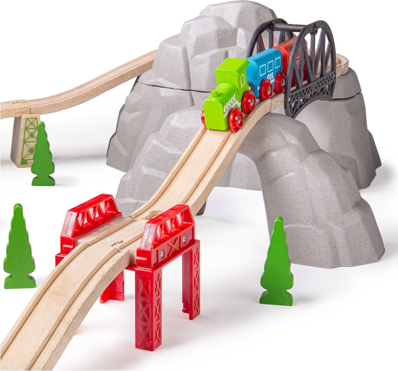 Afbeelding laden in galerijviewer, Bigjigs houten rails - berg, rails en kleine berg
