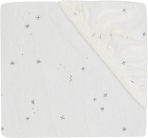 Jollein baby - hoeslaken jersey 70 75x140 150cm - ledikant babybed - zacht katoen - twinkling sea green