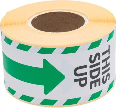 Raadhuis gevaaretiketten - this side up - groen wit - 250 stuks - sticker waarschuwing