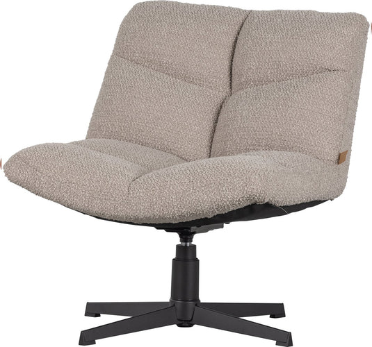 Woood vinny draaifauteuil - bouclé - zand - 80x75x75