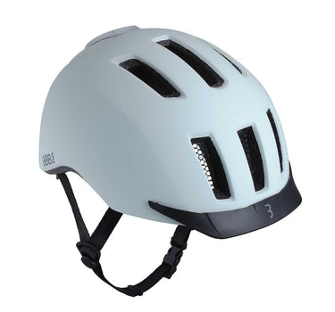 Bbb cycling grid fietshelm met verlichting - volwassenen - e-bike en stadsfiets - mat grijs wit - maat l - bhe-161