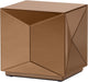 Woood glintz bijzettafel - hout spiegelglas - bruin - 40x40x40