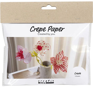 Creativ company mini hobbyset bloemen van crepepapier pastelkleuren