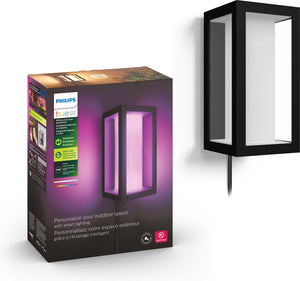 Philips hue outdoor impress wandlamp white and color ambiance gëintegreerd led zwart smal 8w ip44