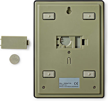 Nedis keukenweegschaal - digitaal - glas kunststof - cr 2032 batterij - zwart