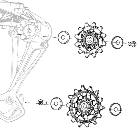 Sram nx sx eagle 12v derailleurwielset zwart