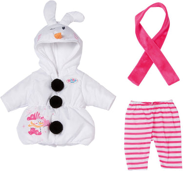 Baby born sneeuwpop-pak met overall, legging en sjaal voor poppen van 43 cm