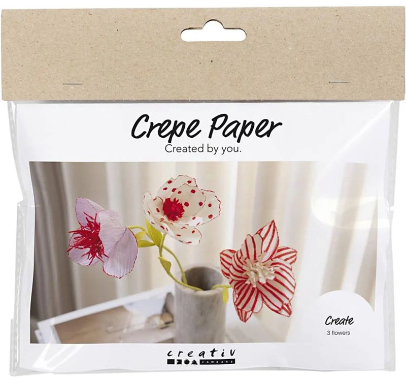 Afbeelding laden in galerijviewer, Creativ company mini hobbyset bloemen van crepepapier pastelkleuren
