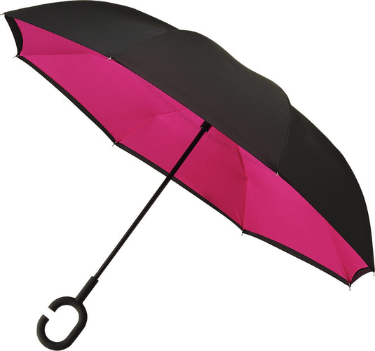 Impliva minimax - opvouwbare inside out paraplu - ã˜ 107 cm - zwart fuchsia