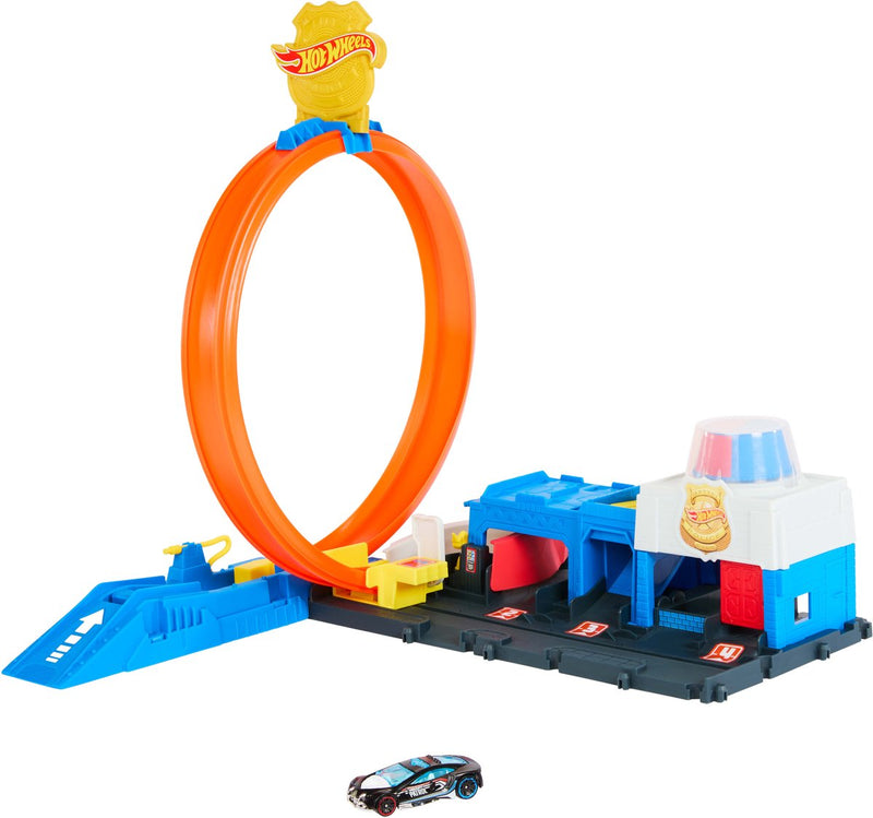 Afbeelding laden in galerijviewer, Hot wheels city superpolitiebureau - loopingbaan
