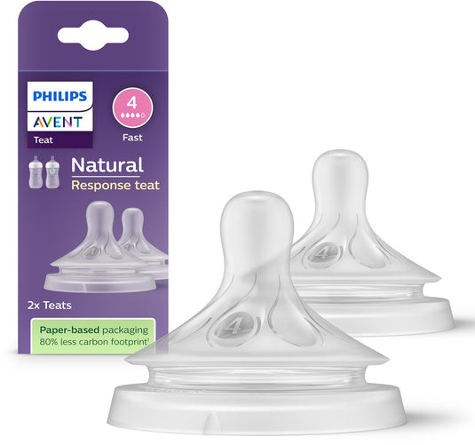 Philips avent natuurlijke zuigreflex – snelheid 4, 3+ maanden, 2 stuks - scy964 02 - flesspenen