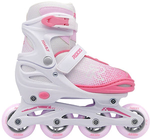 Roces jokey x girl verstelbare inline skates - wit roze - maat 26-29