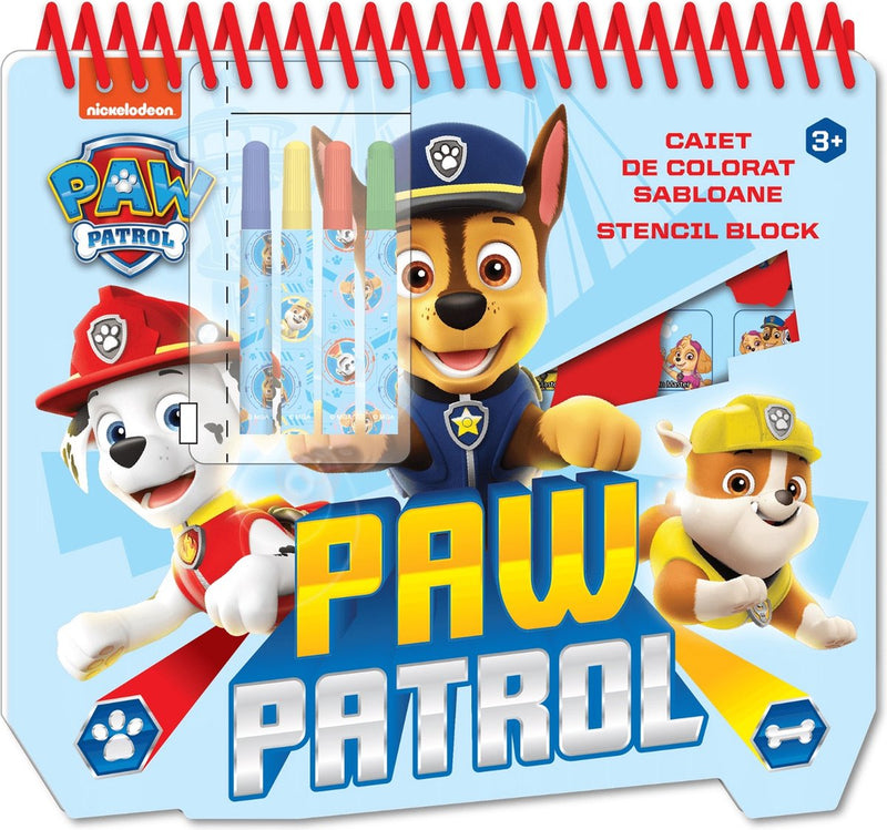 Afbeelding laden in galerijviewer, Paw patrol kleurblok met stiften + stickers + sjabloon
