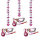 Folat roze hangdecoratie, 3st.