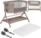 Lionelo leonie plus - co-sleeper 3 in 1 wieg en babybed – kinderbed tot 9 kg – hoogteverstelling in 6 niveaus – schommelfunctie – t25 matras – opbergmand – wielen – afneembare hoezen