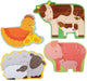 Petit collage babydieren boerderij puzzel - educatief speelgoed karton.