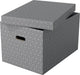 Esselte home duurzame grote opbergdoos met deksel, set van 3 stuks - 100% gerecycled karton en 100% recyclebaar - grijs