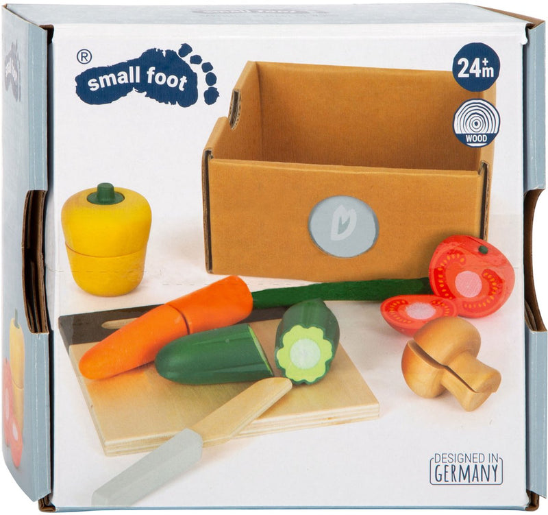 Afbeelding laden in galerijviewer, Small foot - houten snij- en speeleten groenten set, 13dlg.
