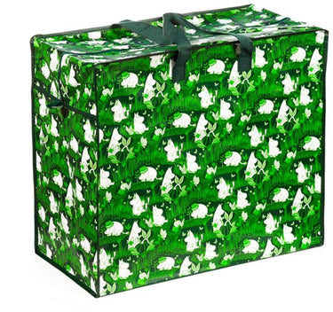 Puckator grote boodschappentas met rits waszak opbergtas - moonin garden life - 48x55x28cm