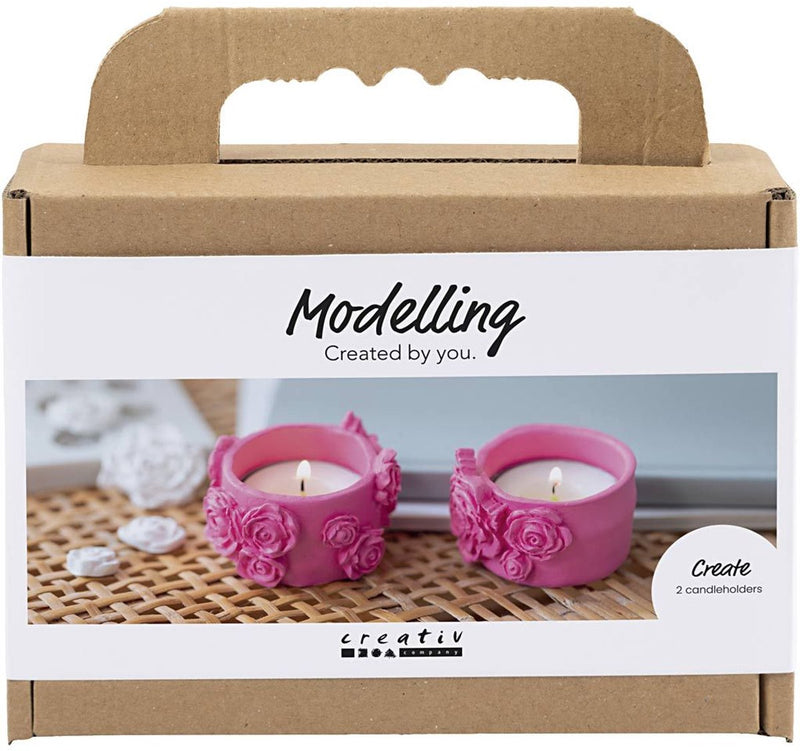 Chargez l'image dans la visionneuse de la galerie, Creativ company mini hobbyset boetseren theelichthouders roze
