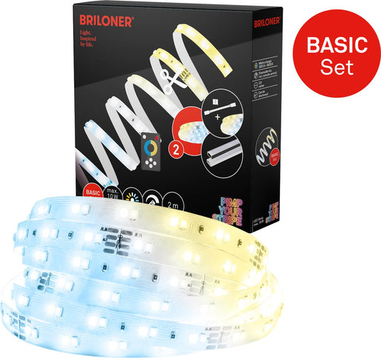 Briloner pimp your stripe startersset led strip 2m, cct, afstandsbediening