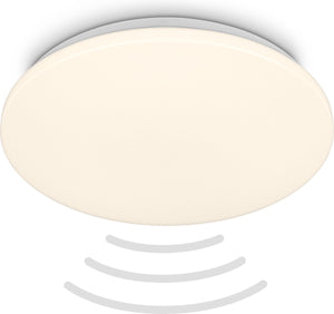 Briloner - led badkamerlamp - badkamerverlichting met bewegingsmelder - warm wit licht - ø35 x 5.5 cm - wit