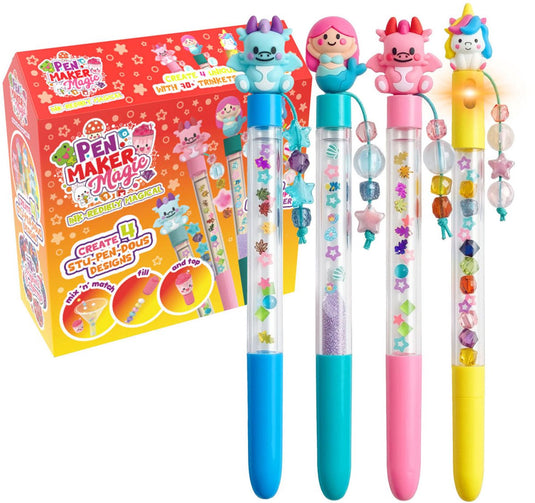Gear2play pen maker magic - classic: magical - maak 4 unieke pennen met kralen, bedels en magische figuren