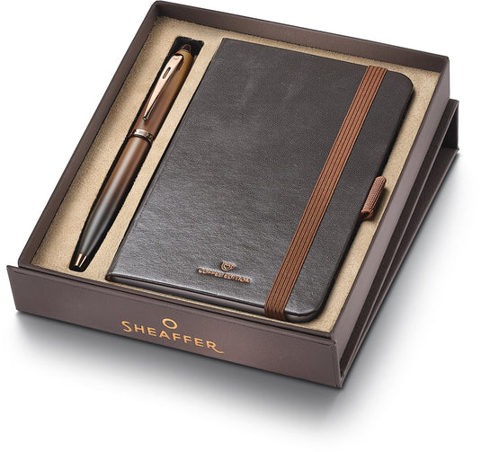 Sheaffer balpen - giftset 100 9374 - coffee edition - met klein notitieboek