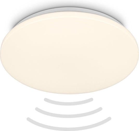 Briloner - led badkamerlamp - badkamerverlichting met bewegingsmelder - warm wit licht - ø35 x 5.5 cm - wit