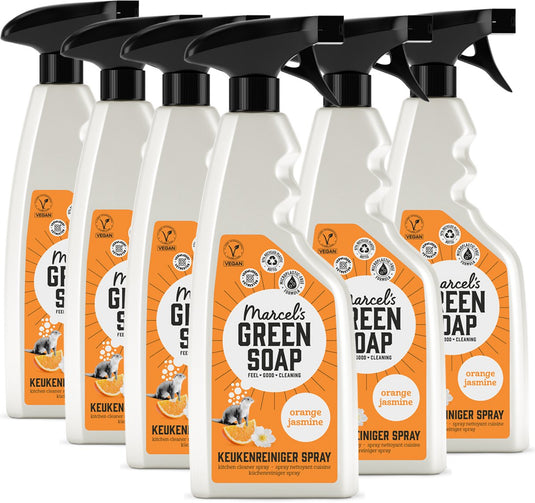 Marcel's green soap - keukenreiniger spray - sinaasappel jasmijn - 6 x 500ml