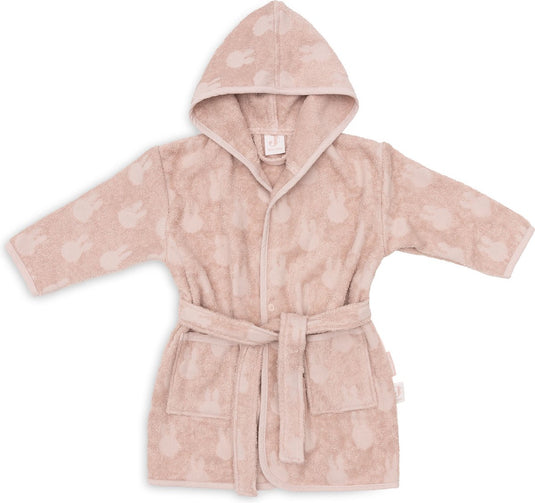 Jollein x nijntje - baby badjas badstof 3-4 jaar - badjas kinderen met capuchon - miffy jacquard - wild rose