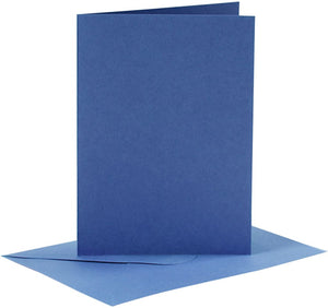 Creativ company cc kaarten enveloppen 10,5x15 cm donkerblauw 6 stuks